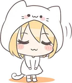 ☺️ Anime, Kot, Kawaii, Słodki, Manga, Kreskówka telegram sticker