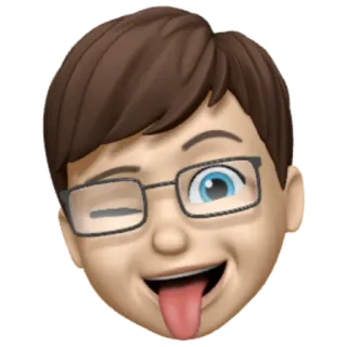 😜 Memoji, лицо, подмигивание, язык, очки, аватар telegram sticker