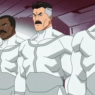 🌐 Omni-Man Invincible Cartoon, Superheld, Viltrumit, Allmächtig, Schnurrbart telegram sticker