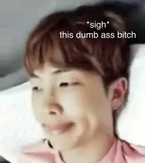 😐 *sigh* this dumb ass bitch มีม, เคป็อป, ตลก, อารมณ์ telegram sticker