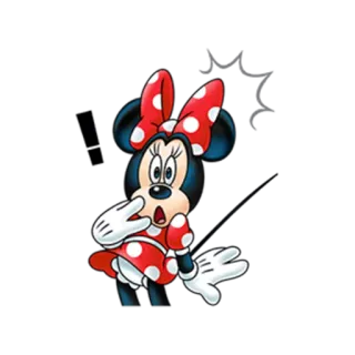 😵 Minnie Mouse Minnie Mouse, cartone animato, Disney, topo, pois, personaggio, rosso, fiocco telegram sticker