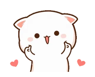 🥰 carino, animale, kawaii, cartone animato, gatto, cuori telegram sticker