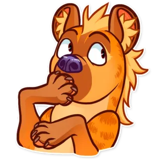 🤐 鬣狗, 卡通, 动物, 可爱, 贴纸 telegram sticker