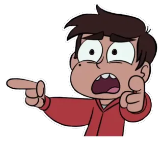 😧 Marco Diaz Star vs. the Forces of Evil zeigen, Cartoon, geschockt, verärgert, lustig whatsapp sticker