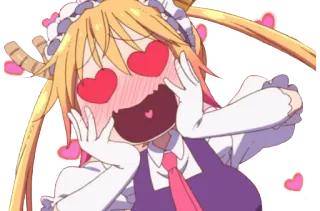 😍 Tohru Miss Kobayashi's Dragon Maid Anime, Dragon, Servante, Amour, Mignon, Coeurs, Kawaii whatsapp sticker