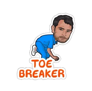 🎾 TOE BREAKER cricket, toe breaker, sports, cartoon, athlete whatsapp sticker