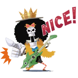 👍 Brook NICE! Brook, One Piece, anime, skeleton, music, guitar telegram sticker