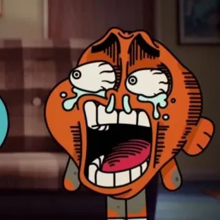 😱 Darwin Watterson The Amazing World of Gumball Kartun, Menangis, Sedih, Ikan, Animasi telegram sticker