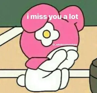 🥺 My Melody Sanrio i miss you a lot telegram sticker