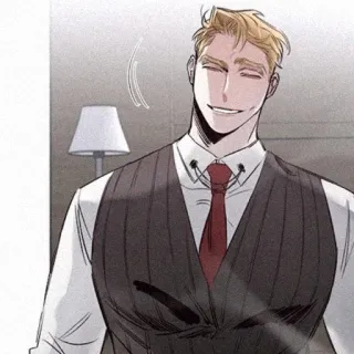 🌹 mężczyzna, uśmiech, kamizelka, krawat, postać, formalny, ilustracja telegram sticker