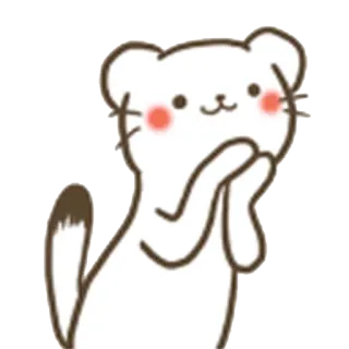 ❤ 黄鼠狼, 可爱, 动物, 卡通, 卡哇伊, 迷人, 贴纸 telegram sticker
