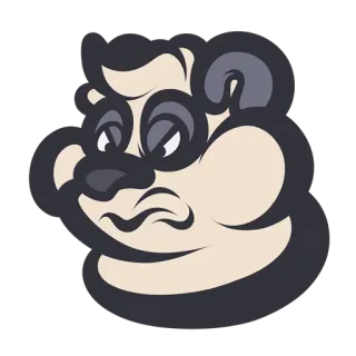 😡 panda, cartoon, sticker, animal, mammal, illustration telegram sticker