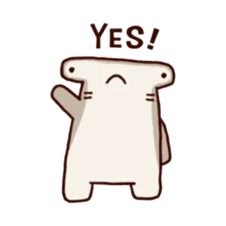 ⭕ YES! yes, affirmative, agreement, cute, cartoon telegram sticker
