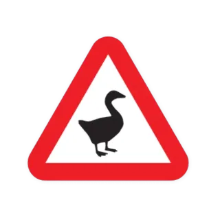 ⚠️ ガチョウ, 標識, 動物, 警告 telegram sticker
