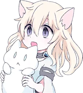 😶 anime, cat girl, cute, kawaii, manga, animal ears telegram sticker