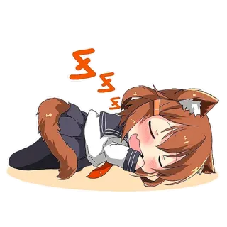 😴 anime, girl, sleeping, cartoon, cute telegram sticker