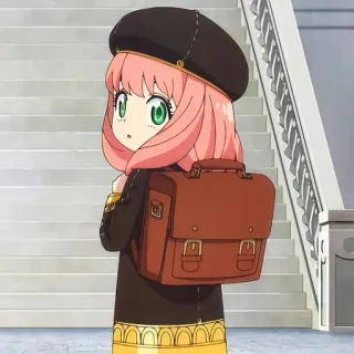 🙂 Anya Forger Spy x Family Anime, Garota, Escola, Spy x Family, Anya Forger, Desenho animado, Fofa telegram sticker