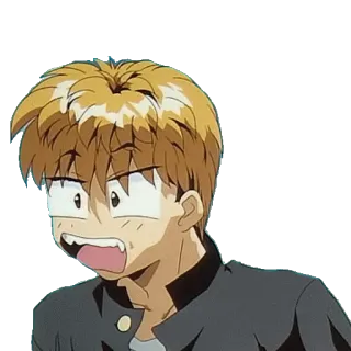 😆 Anime, Cartoon, Schockiert, Gesichtsausdruck, Schüler, Junge whatsapp sticker
