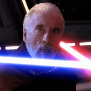 💫 Count Dooku Star Wars Star Wars, Count Dooku, lightsaber, Christopher Lee, Sith, Jedi, Duel, Science Fiction, Space Opera telegram sticker