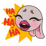 😂 HA HA HA lachen, cartoon, konijn, haha, lach, animatie, uitdrukking whatsapp sticker