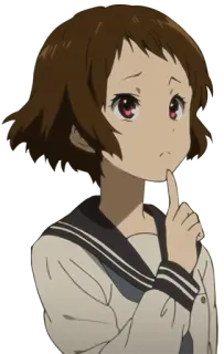 🤔 Anime, Mädchen, Charakter, Süß, Schuluniform, Denkend, Nachdenklich whatsapp sticker