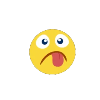 😨 Emoji, Cara, Triste, Lengua, Amarillo, Pegatina whatsapp sticker