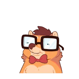 🤓 hamster, glasses, bow tie, cartoon, cute, animal telegram sticker
