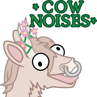 🐮 COW NOISES sapi, hewan, suara, lucu, meme, bunga, kartun telegram sticker