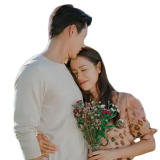 ❤️ couple, romance, flowers, love, hug, affection telegram sticker