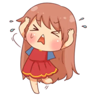 😫 漫画, ちび, 女の子, アニメ, かわいい, 可愛い telegram sticker