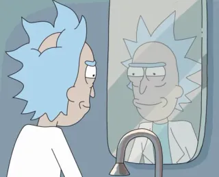 😈 Rick Sanchez Rick and Morty Rick and Morty, cartoon, science fiction, adult animation, funny, mirror telegram sticker