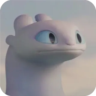 😨 Light Fury How to Train Your Dragon дракон, свет, милый, мультик, животное whatsapp sticker