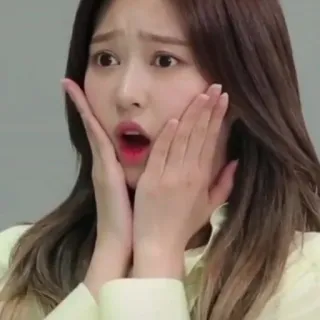 ☁️ femme, choquée, surprise, expression, peur, émotion whatsapp sticker