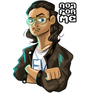 😒 NOT FOR ME hombre, gafas, serio, no para mí, meme telegram sticker