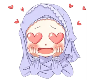 😍 Cartoon, Anime, Mädchen, Hijab, Muslim, Liebe telegram sticker