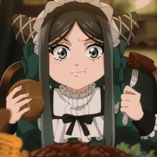 ๐ anime, maid, food, eating, character, portrait, cartoon, illustration telegram sticker