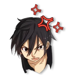 💢 angry, anime, frustrated, irritated, annoyed, cartoon, character, facial expression telegram sticker