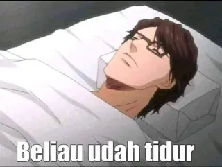 😴 Beliau udah tidur сон, спящий, аниме, Индонезия telegram sticker