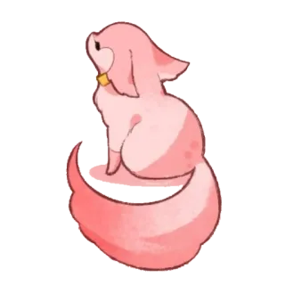 😑 pink, fox, cute, animal, pet telegram sticker