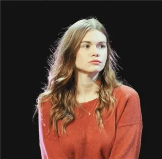 ☁ vrouw, portret, rode trui, meisje, model, jongvolwassene telegram sticker