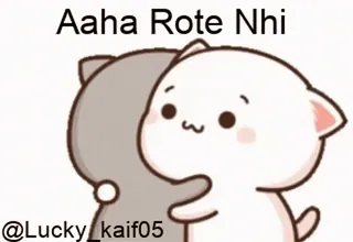 🫂 Aaha Rote Nhi mignon, chats, câlin, dessin animé telegram sticker