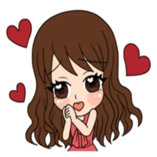 😍 любовь, сердечки, мультфильм, женщина, милый, аниме, счастье telegram sticker