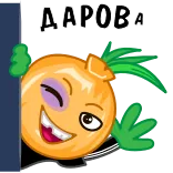 👋 ДАРОВА onion, emoji, cartoon, greeting, cheerful, wink, cute telegram sticker