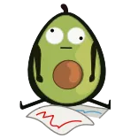 🤪 avocado, funny, fruit, cartoon, food telegram sticker