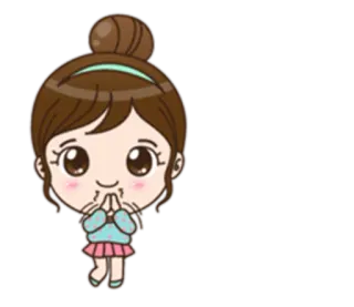 🙏 desenho animado, menina, saudação, fofo telegram sticker
