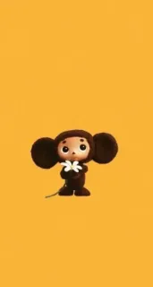 🍋 Cheburashka Cheburashka, cute, flower, cartoon, yellow, soviet, animation, sweet telegram sticker