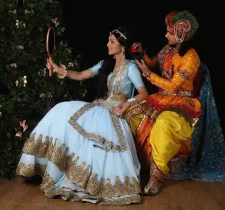 ❤️ Krishna, Hinduism, Indian culture, religion, spiritual, Radha, traditional dress telegram sticker