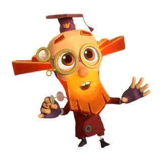 😮 Desenho animado, Personagem, Óculos, Barba, Professor, Cientista telegram sticker