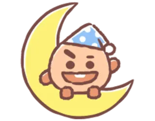 🌙 cartoon, moon, sleep, dream telegram sticker