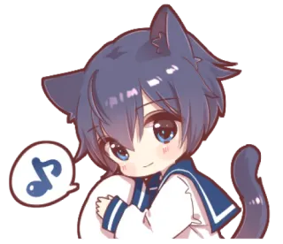⛸ เด็กผู้ชายหูแมว, อนิเมะ, มังงะ, จิบิ, น่ารัก, เพลง, เนโกะ telegram sticker